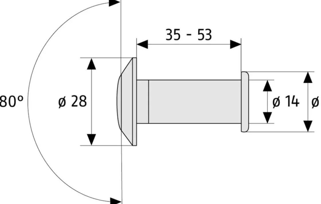 Abus Deurspion Met Ruim Gezichtsveld 2203 Wit-Brico Online