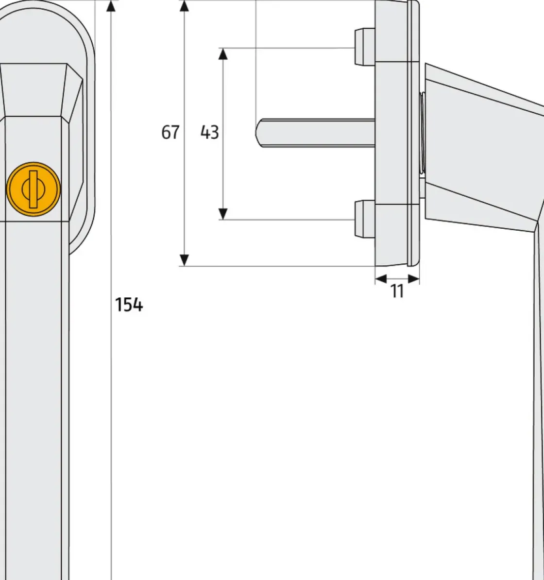 Abus Raamgreep Met Sleutel Fg110 Verzilverd-Brico Outlet