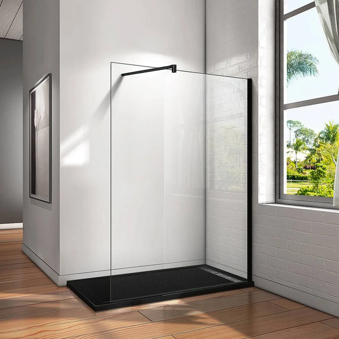 Brico Aica Inloopdouche 150X200Cm Anti Kalk - Mat Zwart P15-132B