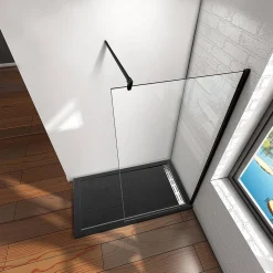 Brico Aica Inloopdouche 150X200Cm Anti Kalk - Mat Zwart P15-132B