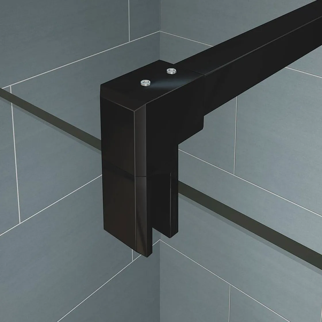 Brico Aica Inloopdouche 150X200Cm Anti Kalk - Mat Zwart P15-132B