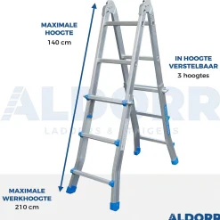 Brico Aldorr Home - Multiladder Uitschuifbare Vouwladder 4X3 - 2,80M Discount