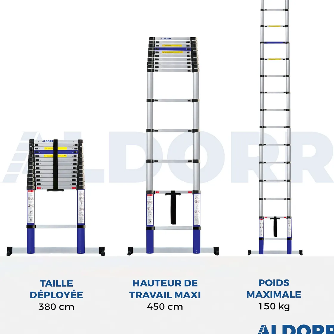 Brico Aldorr Home - Telescoopladder 3,80M - Met Stabilisatievoet En Soft Closing Hot