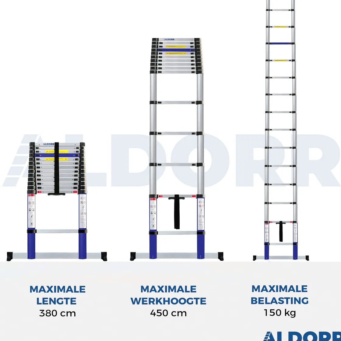 Brico Aldorr Home - Telescoopladder 3,80M - Met Stabilisatievoet En Soft Closing Hot