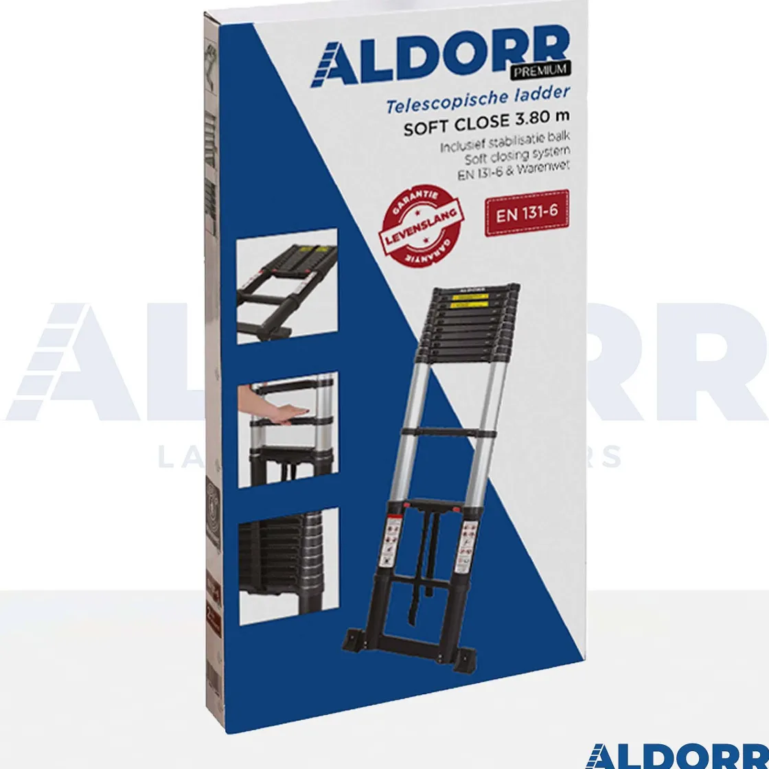 Brico Aldorr Professional - Telescoopladder 3,80M - Telescopische Stabilisatie Balk - Optigrip™ Sale