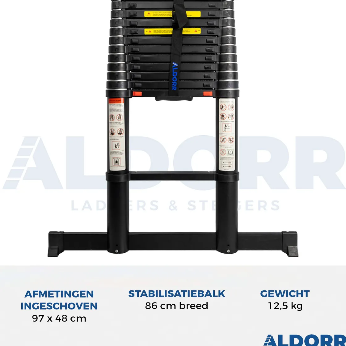 Brico Aldorr Professional - Telescoopladder 3,80M - Telescopische Stabilisatie Balk - Optigrip™ Sale