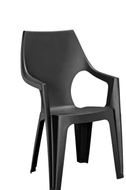 Alibert Tuinstoel Dante Stapelbaar Kunsthars Grafiet 88X56X58Cm-Brico Sale