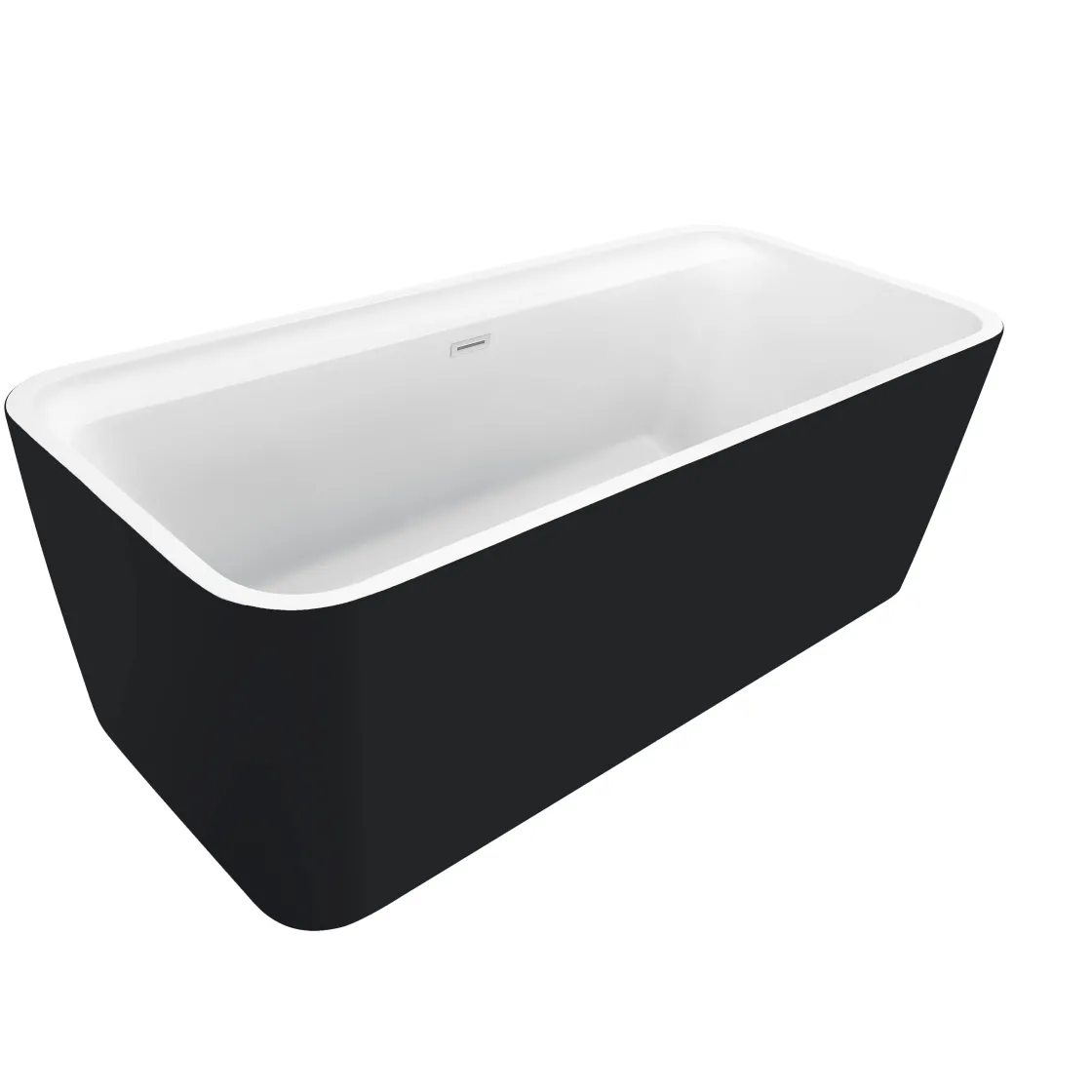 Brico Allibert Bad Kolora 170X78Cm Zwart Mat