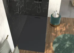 Brico Allibert Douchebak Luna 180X90Cm Rechthoek Mat Zwart Outlet