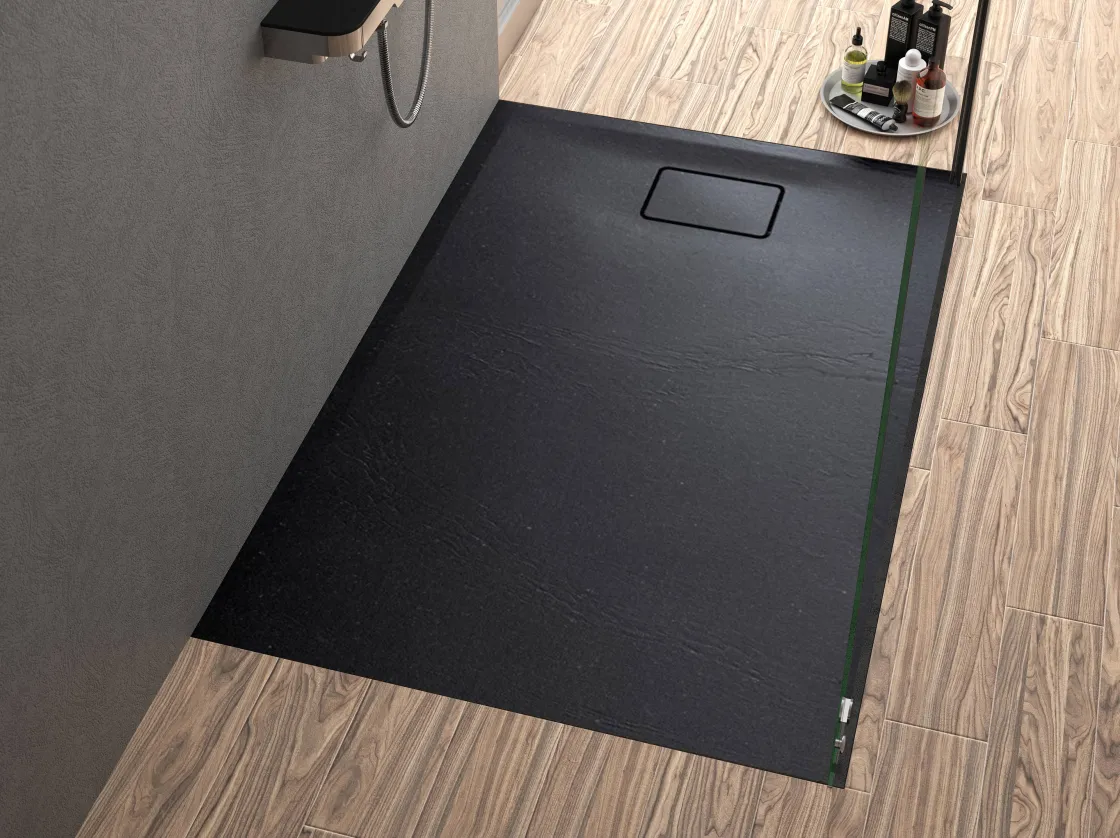 Brico Allibert Douchebak Terreno 120X80Cm Rechthoek Zwart