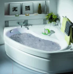 Brico Allibert Hoekbad Lucina Aquazen² Met Badmantel 140X140Cm Wit Online