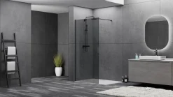 Brico Allibert Inloopdouche Colors Walk-In 120Cm Zwart