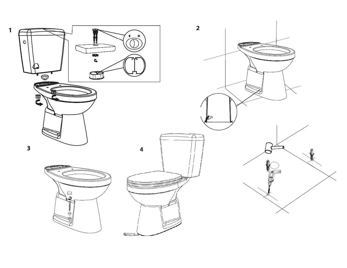 Brico Aquavive Duoblok Toilet Ippari I Ao Aansluiting I Soft-Close Toiletzitting Wit