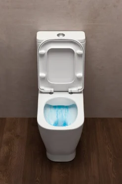 Brico Aquavive Duoblok Toilet Look | Soft-Close Toiletzitting | Universee Afvoer| Randloos Toiletzitting Wit Outlet