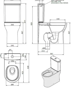Brico Aquavive Duoblok Toilet| Universele Afvoer| Randloos | Verhoogd +7Cm | Wit Sale
