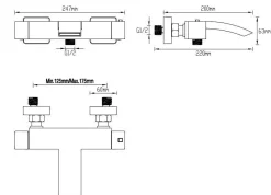 Brico Aquavive Eco Thermostatische Badkraan Tanaro Zwart New