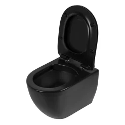 Brico Aquavive Hangtoilet Mazaro Mat Zwart | Soft-Close Toiletzitting | Randloos Toiletpot Discount