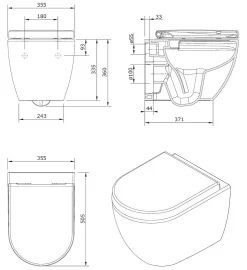 Brico Aquavive Hangtoilet Mazaro Wit | Soft-Close Toiletzitting | Randloos Toiletpot Sale
