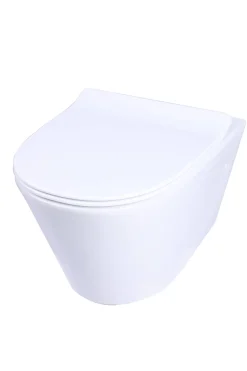 Brico Aquavive Hangtoilet Slizza Wit | Soft-Close & Quick Release Toiletzitting | Randloos Toiletpot Outlet