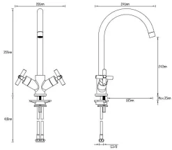 Brico Aquavive Keukenkraan Chu Zwart Hot