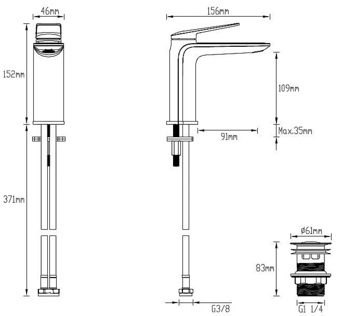 Brico Aquavive Wastafelmengkraan Irminio R Laag Zwart Best