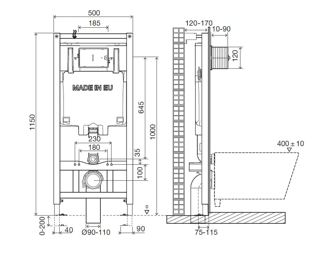 Brico Aquazuro Inbouwreservoir Brembo Compact Wit Clearance