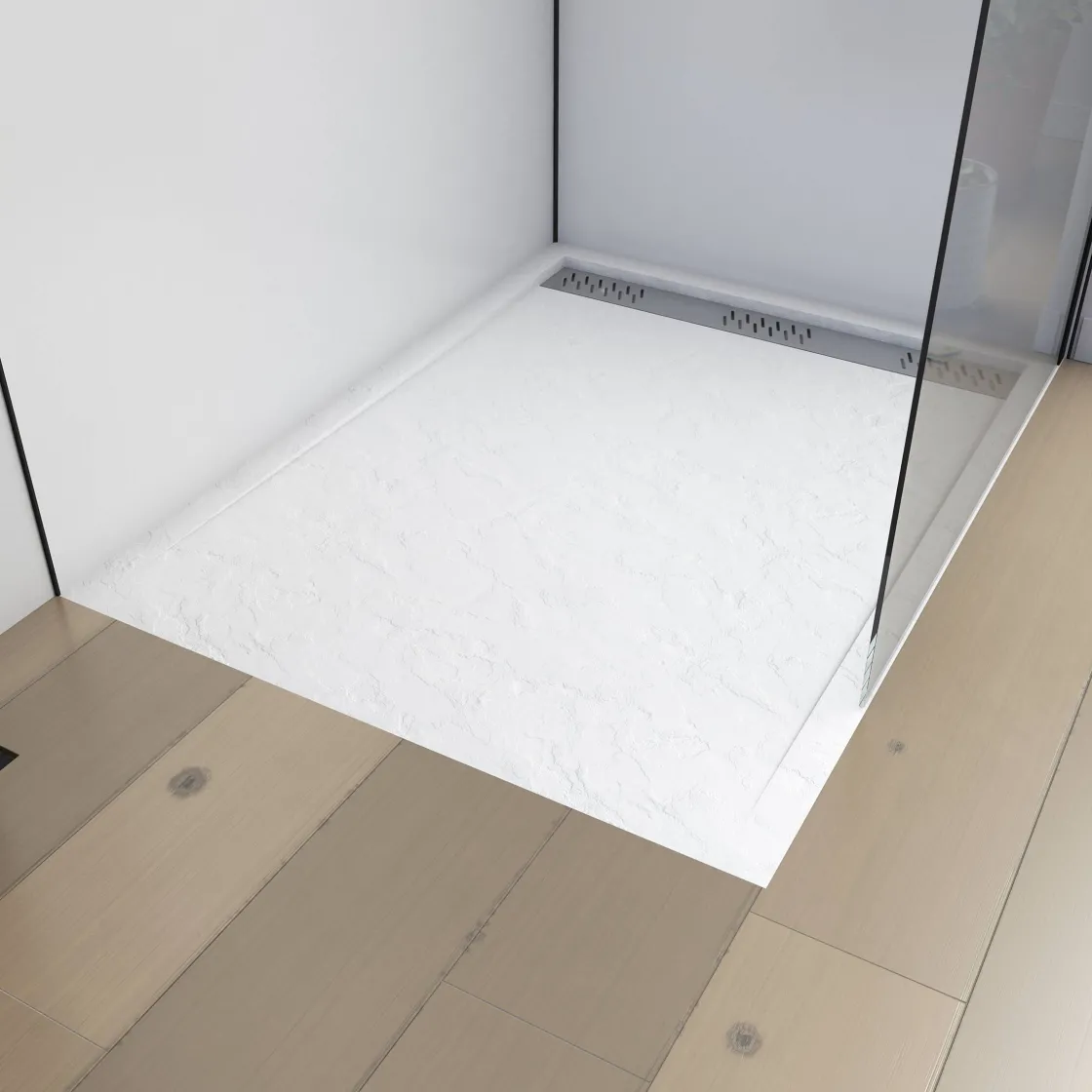 Brico Aurlane Douchebak Pedra 120X80Cm Wit Steeneffect New