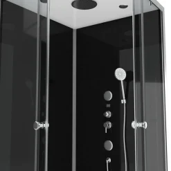 Brico Aurlane Douchecabine Black 2 Rond 90X90Cm Clearance