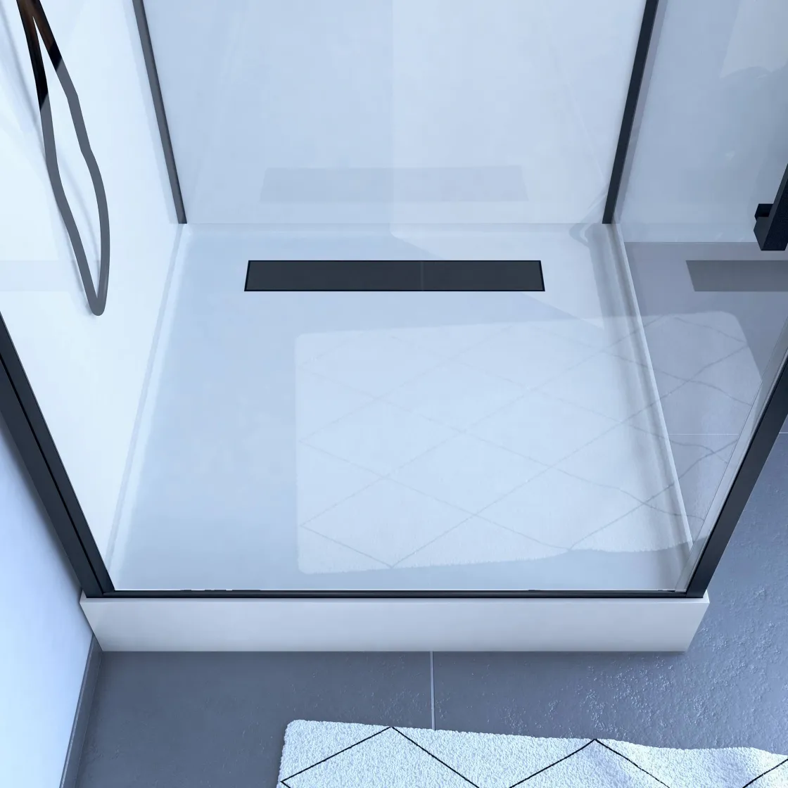 Brico Aurlane Douchecabine Indus2 90X90X215Cm Vierkant Zwart/Wit Sale