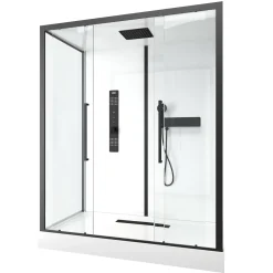 Brico Aurlane Douchecabine Indus2 Xxl 85X160X215Cm Rechthoekig Zwart/Wit New