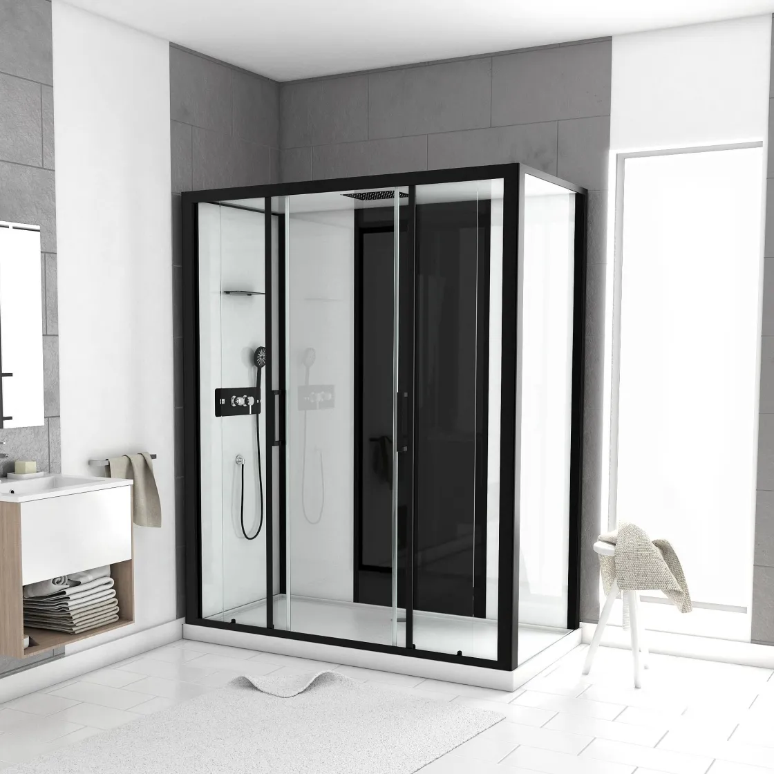 Brico Aurlane Douchecabine Loft 90X170X208Cm Low Tray 90X170X208Cm Sale