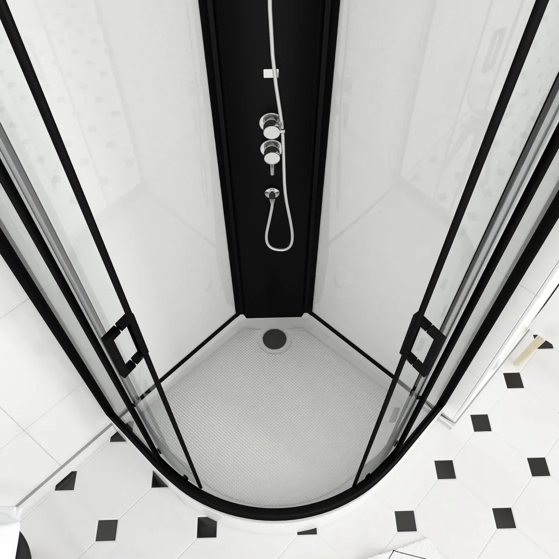 Brico Aurlane Douchecabine Pepper 2 Zwart 85X85X230Cm Outlet