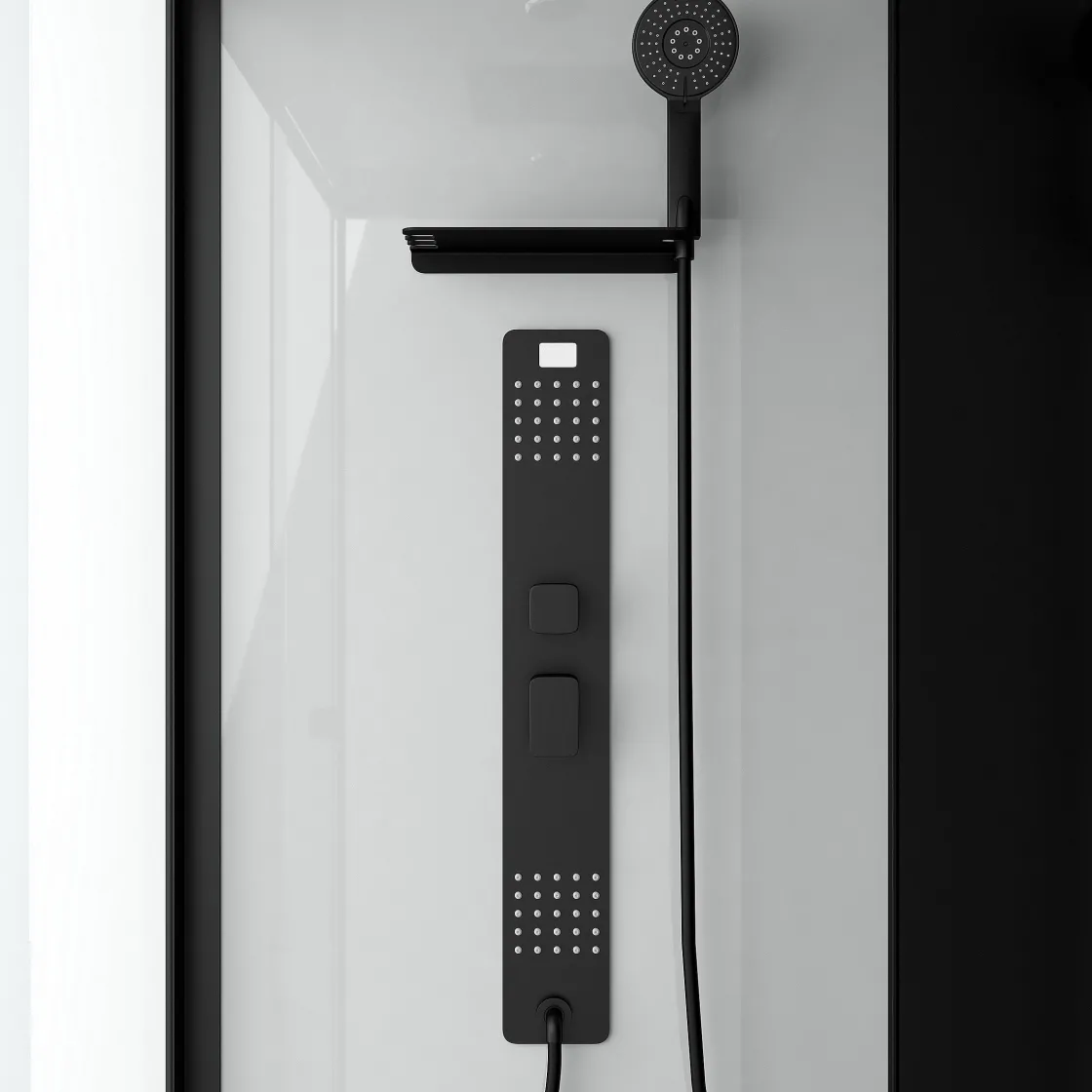 Brico Aurlane Douchecabine Pozzy Rechthoek 80X110X215Cm Zwart Mat Clearance