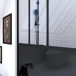 Brico Aurlane Douchewand Black Indus 140X200Cm 5Mm Zwart Best