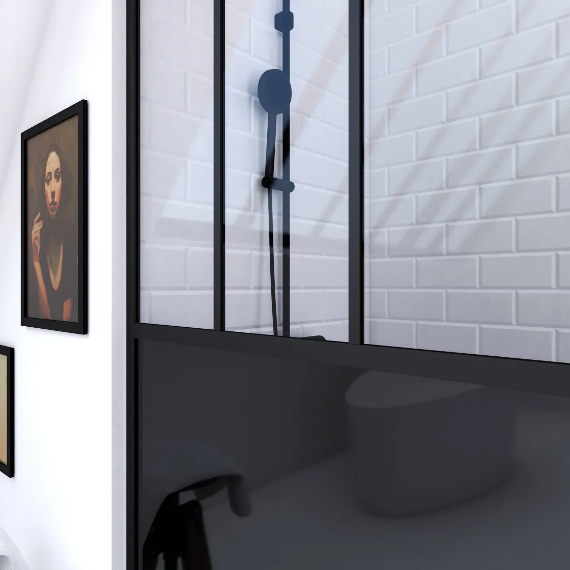 Brico Aurlane Douchewand Black Indus 140X200Cm 5Mm Zwart Best