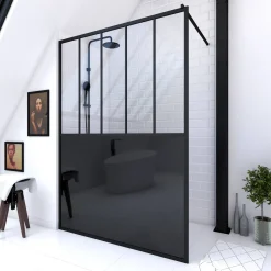 Brico Aurlane Douchewand Black Indus 140X200Cm 5Mm Zwart Best