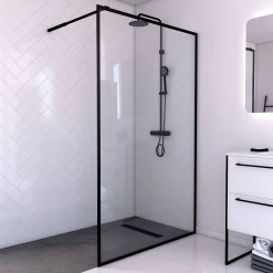 Brico Aurlane Douchewand Dark Edge 120X200Cm 6Mm Zwart Discount