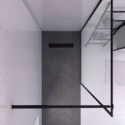 Brico Aurlane Douchewand Dark Edge 120X200Cm 6Mm Zwart Discount