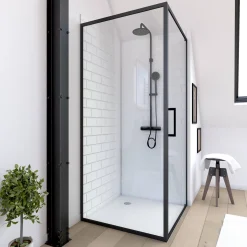 Brico Aurlane Douchewand Factory 90X200Cm Zwart Hot