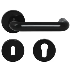 Baseline Deurkruk Rond Rozet En Sleutelplaat Zwart-Brico Clearance