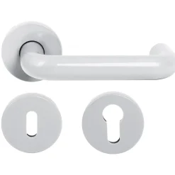 Baseline Deurkruk Rond Rozet En Sleutelplaat Wit-Brico