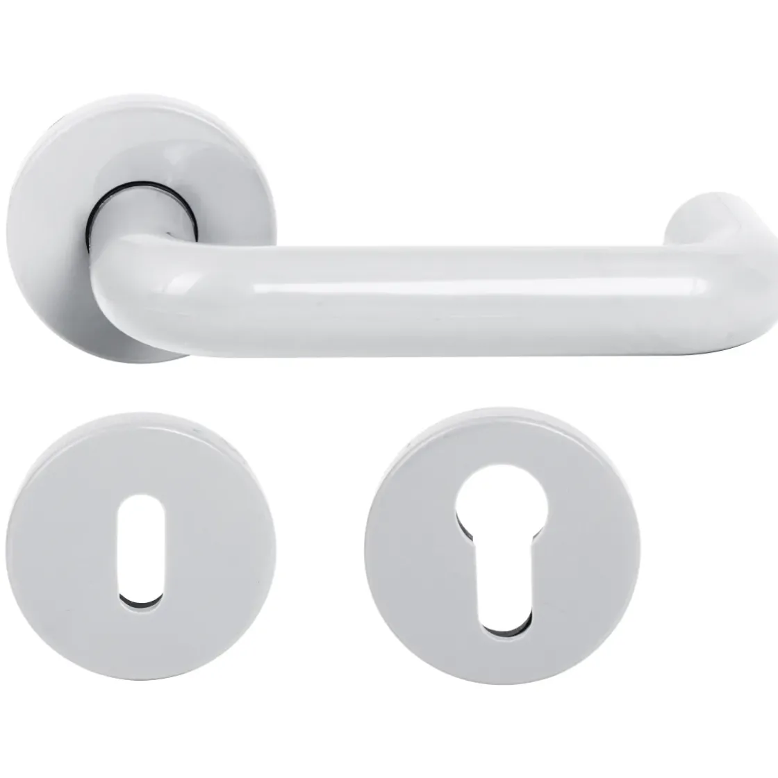 Baseline Deurkruk Rond Rozet En Sleutelplaat Wit-Brico