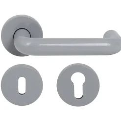 Baseline Deurkruk Rond Rozet En Sleutelplaat Donker Grijs-Brico Sale