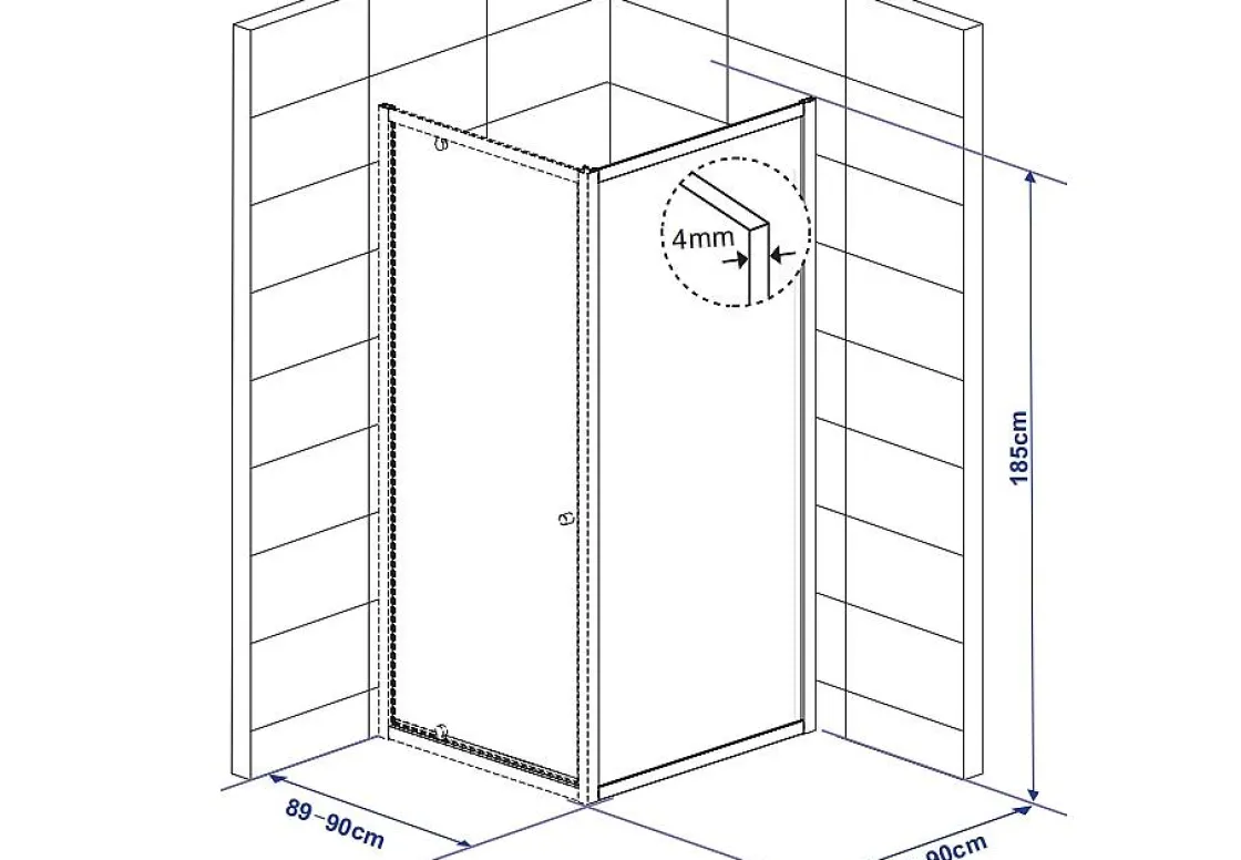Brico Baseline Vaste Wand 90X185Cm Wit Best