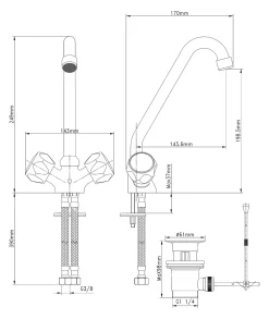 Brico Baseline Wastafelmengkraan Hoog Chroom Outlet