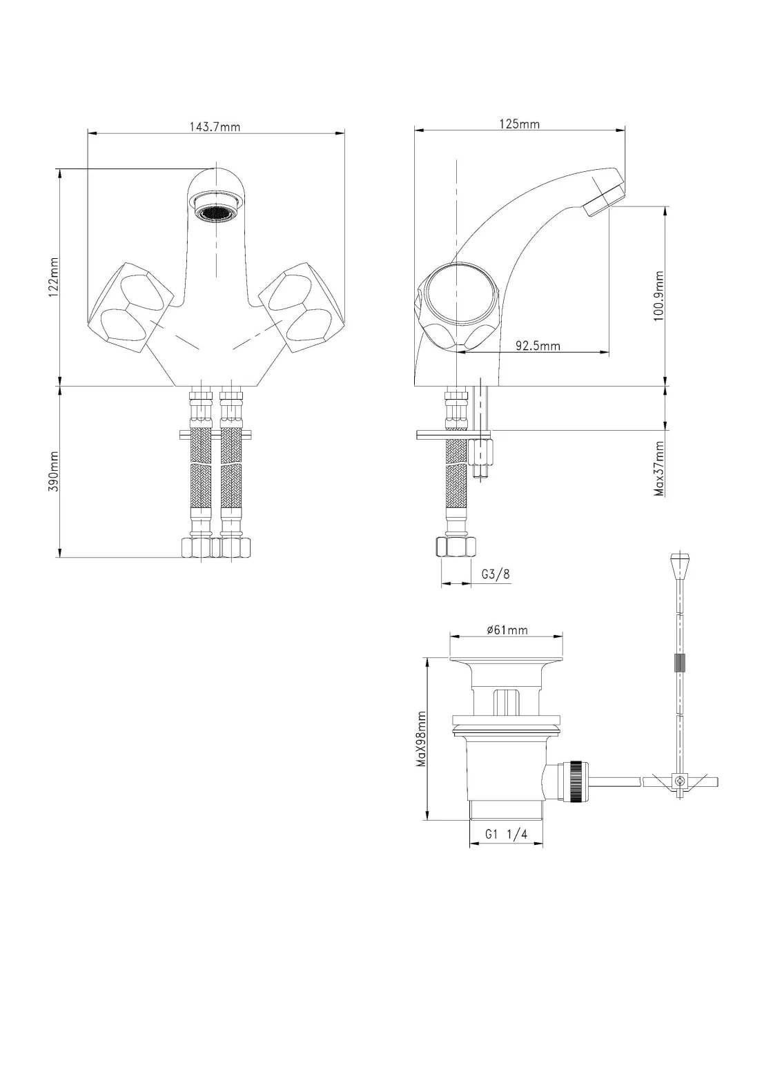 Brico Baseline Wastafelmengkraan Laag Chroom Online
