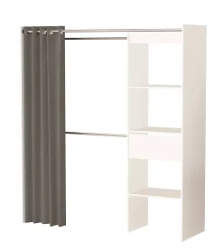 Brico Belfurn Uitschuifbare Dressingkast Chicago Met Gordijn Wit Sale