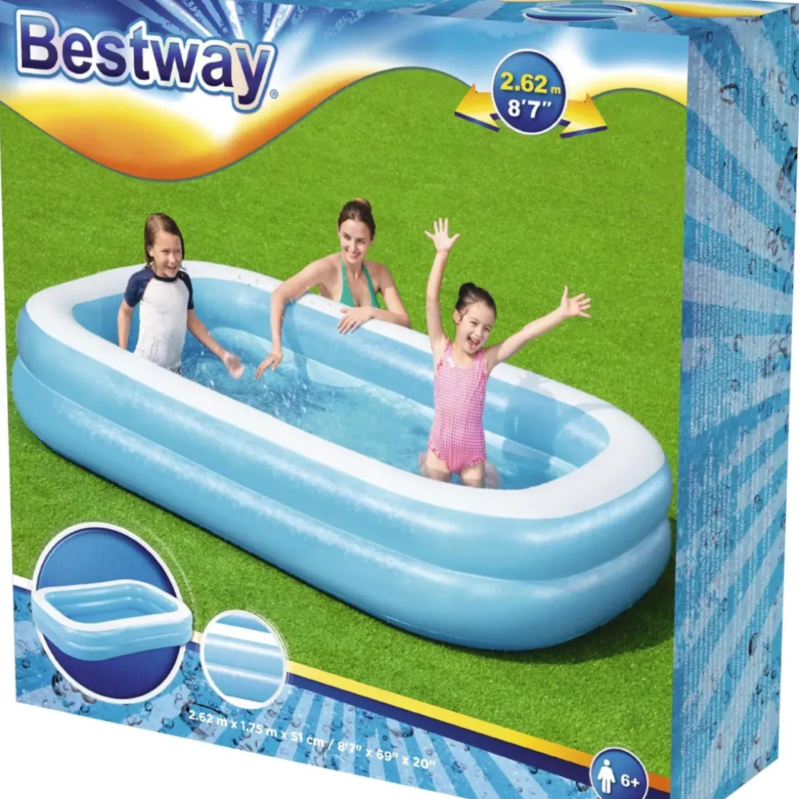 Bestway Opblaasbaar Familie Zwembad 262 X 175 Cm-Brico Discount