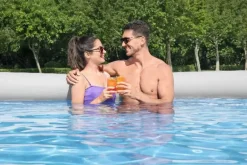 Bestway Opblaaszwembad Fast Set Rond Rotan Met Filterpomp O366X76Cm-Brico Hot