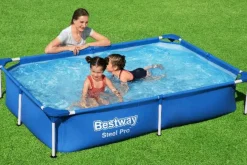Bestway Opzetzwembad Steel Pro Rechthoek 221X150X43Cm-Brico Discount